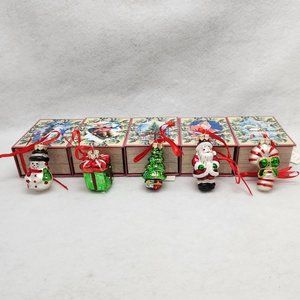 Mr. Christmas Small Glass Ornaments Set Of 5